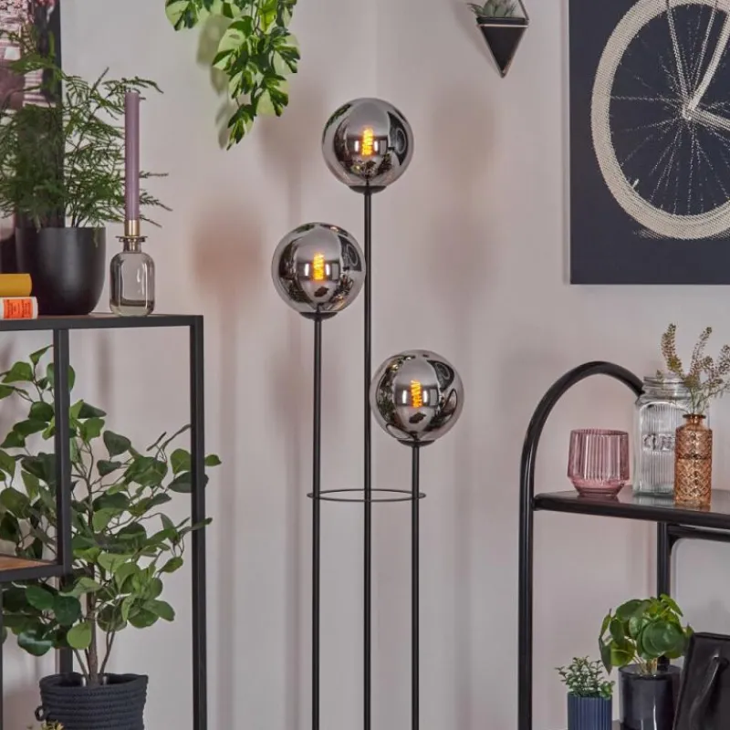 hofstein Gastor Lampadaire Noir, 3 lumières