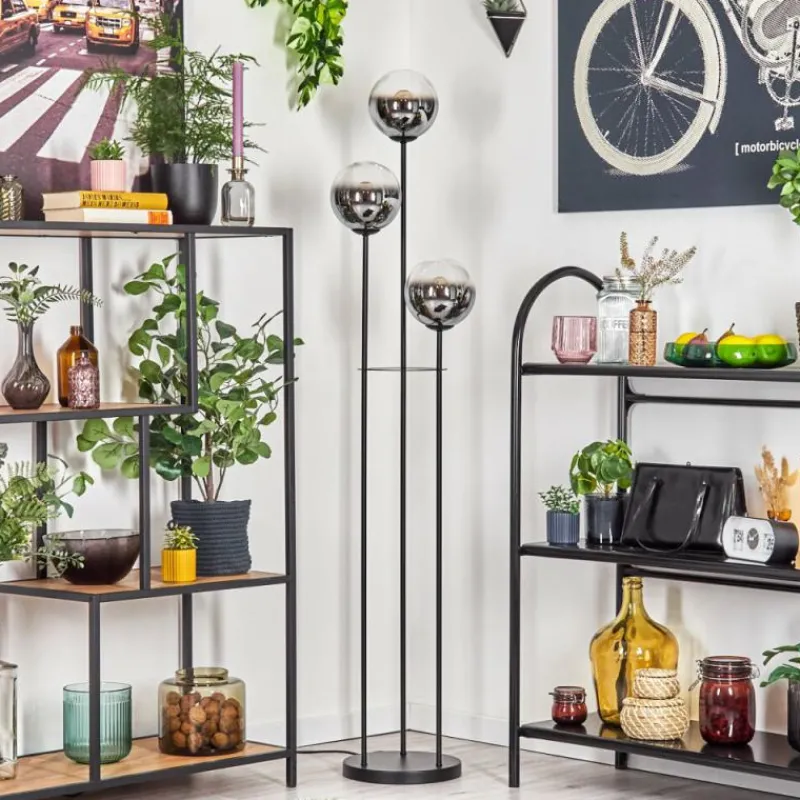 hofstein Gastor Lampadaire Noir, 3 lumières