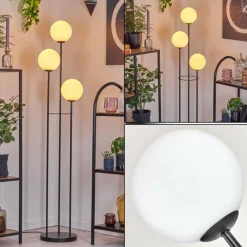 hofstein Gastor Lampadaire Noir, 3 lumières