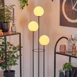 hofstein Gastor Lampadaire Noir, 3 lumières