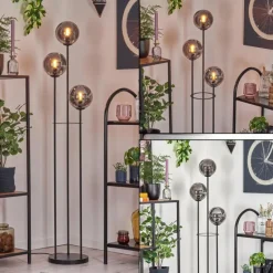 hofstein Gastor Lampadaire Noir, 3 lumières