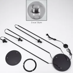 hofstein Gastor Lampadaire Noir, 3 lumières