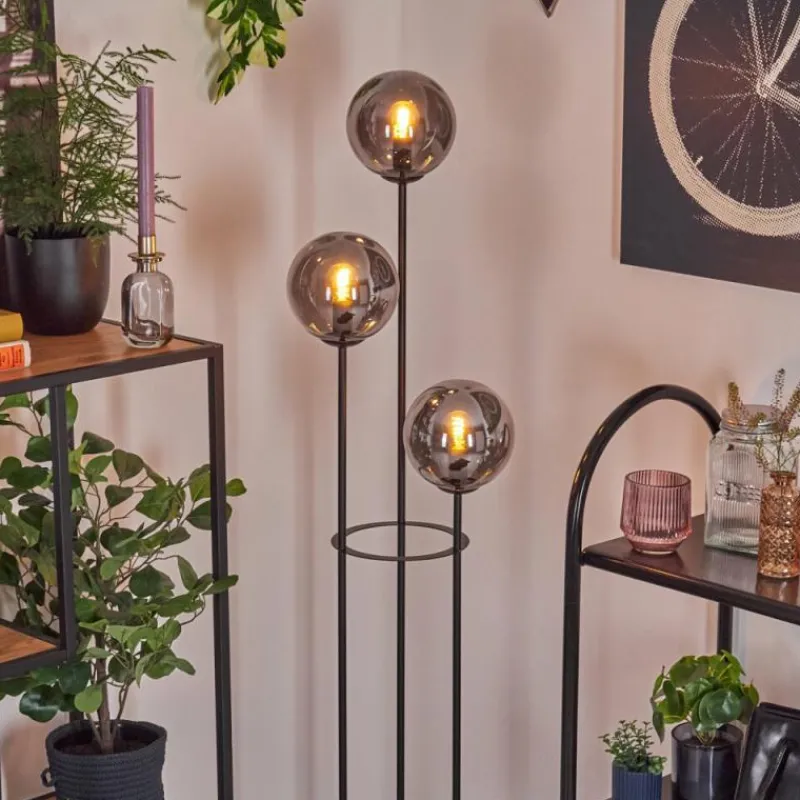 hofstein Gastor Lampadaire Noir, 3 lumières