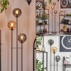 hofstein Gastor Lampadaire Noir, 3 lumières