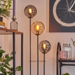 hofstein Gastor Lampadaire Noir, 3 lumières