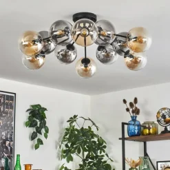 hofstein Gastor Plafonnier 91 cm Ambre, Clair, Fumé, 12 lumières