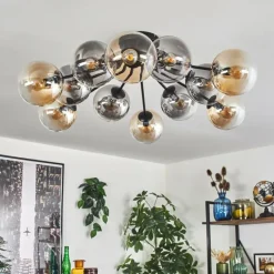 hofstein Gastor Plafonnier 91 cm Ambre, Clair, Fumé, 12 lumières