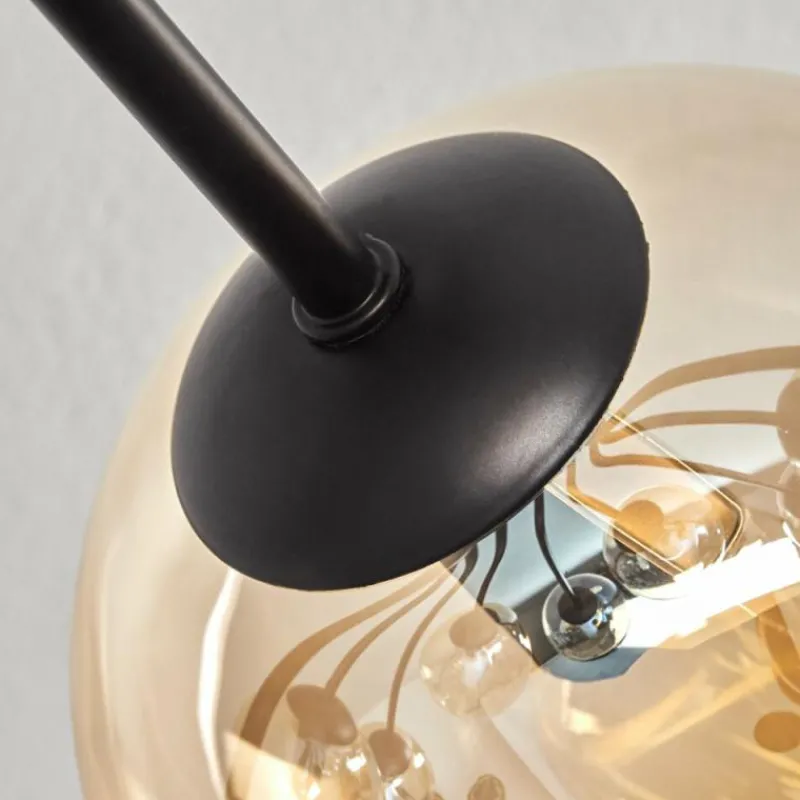 hofstein Gastor Plafonnier 83 cm Ambre, Clair, 10 lumières