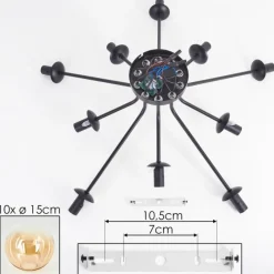 hofstein Gastor Plafonnier 83 cm Ambre, Clair, 10 lumières