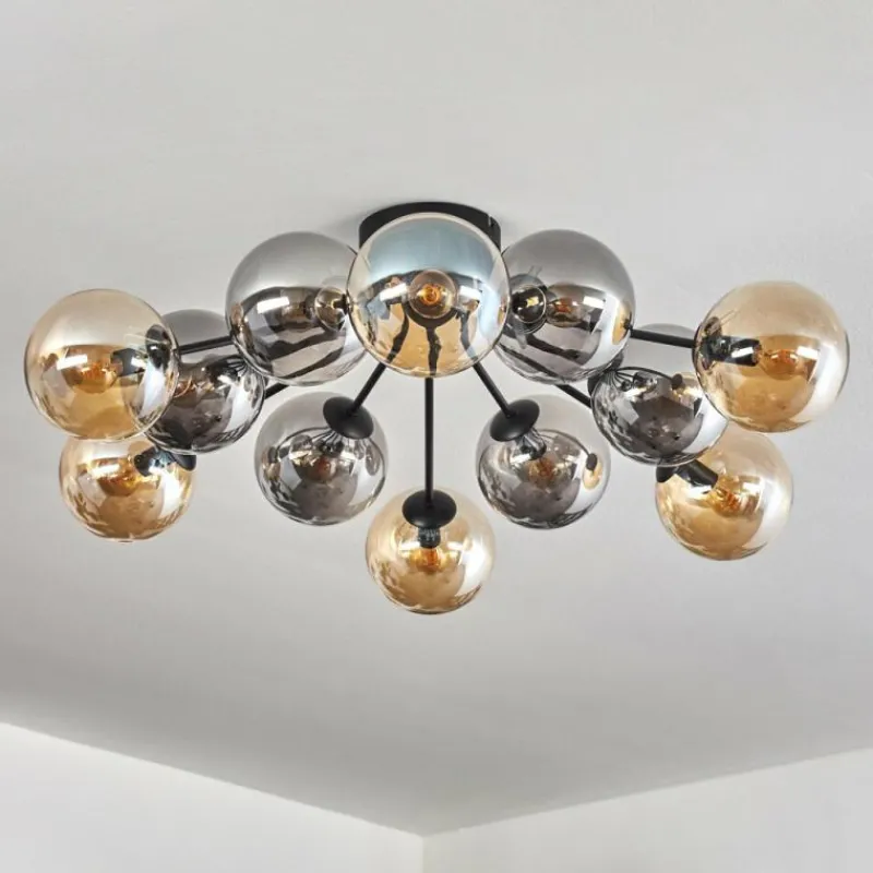 hofstein Gastor Plafonnier 91 cm Ambre, Fumé, 12 lumières