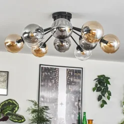 hofstein Gastor Plafonnier 91 cm Ambre, Clair, Fumé, 12 lumières