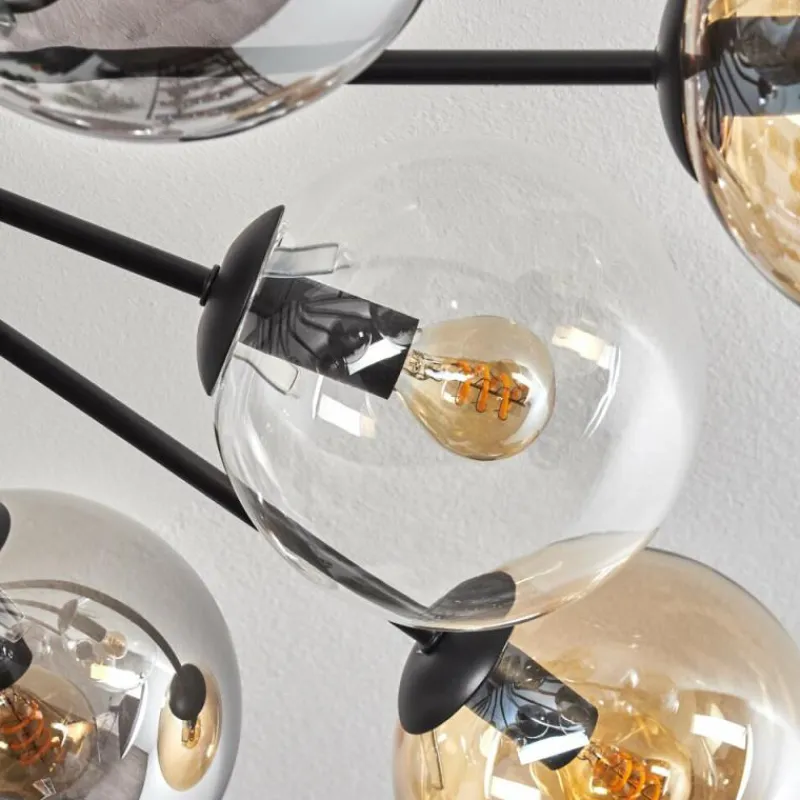 hofstein Gastor Plafonnier 91 cm Ambre, Clair, Fumé, 12 lumières