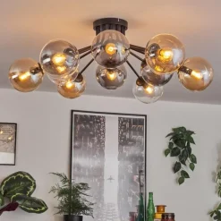 hofstein Gastor Plafonnier 91 cm Ambre, Clair, Fumé, 12 lumières
