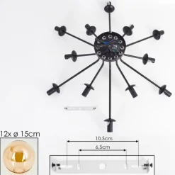 hofstein Gastor Plafonnier 91 cm Ambre, 12 lumières
