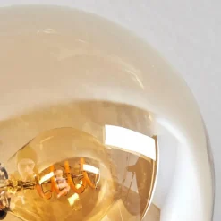 hofstein Gastor Plafonnier 91 cm Ambre, 12 lumières