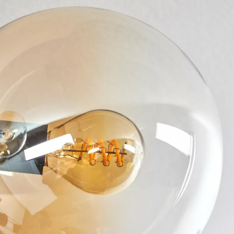 hofstein Gastor Plafonnier 74 cm Ambre, 6 lumières