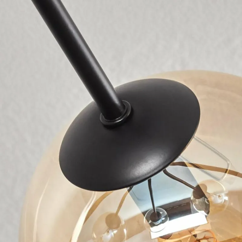 hofstein Gastor Plafonnier 74 cm Ambre, 6 lumières