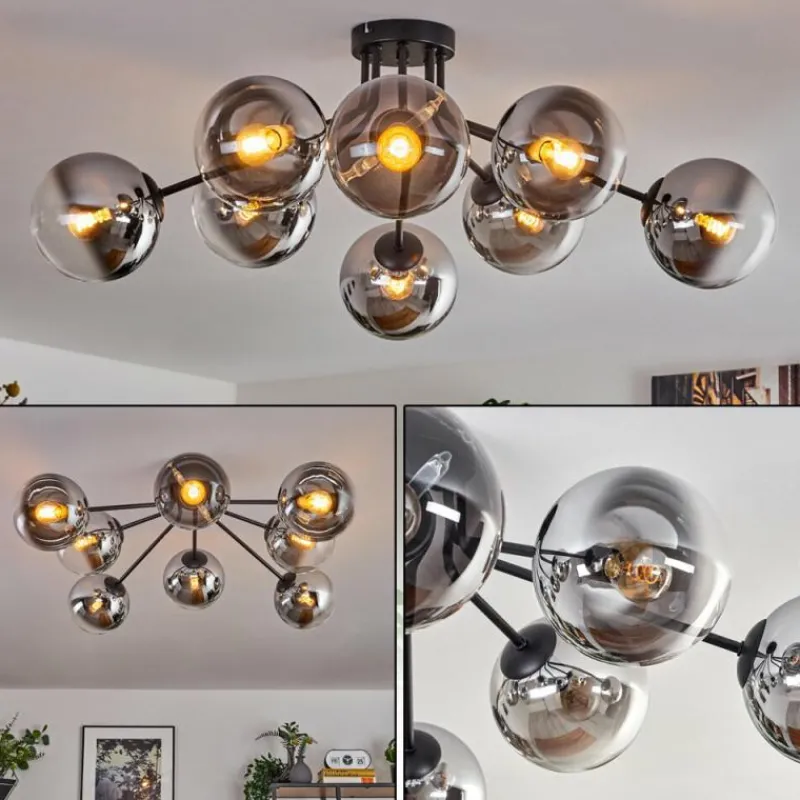 hofstein Gastor Plafonnier 87 cm Chrome, Clair, 8 lumières