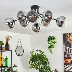 hofstein Gastor Plafonnier 87 cm Chrome, Clair, 8 lumières