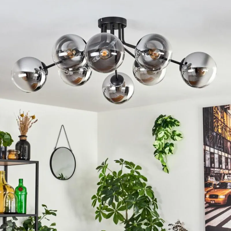 hofstein Gastor Plafonnier 87 cm Chrome, Clair, 8 lumières