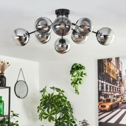 hofstein Gastor Plafonnier 87 cm Chrome, Clair, 8 lumières