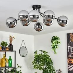 hofstein Gastor Plafonnier 87 cm Chrome, 8 lumières