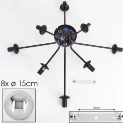 hofstein Gastor Plafonnier 87 cm Chrome, 8 lumières