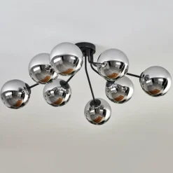 hofstein Gastor Plafonnier 87 cm Chrome, 8 lumières