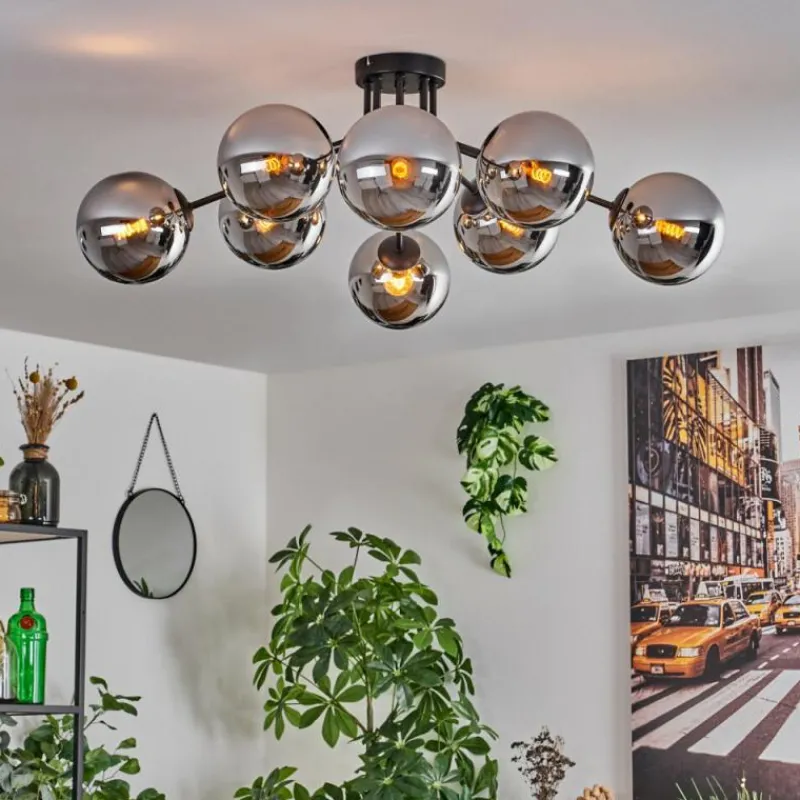 hofstein Gastor Plafonnier 87 cm Chrome, 8 lumières