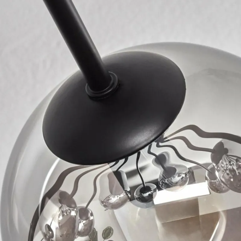 hofstein Gastor Plafonnier 91 cm Chrome, Clair, Fumé, 12 lumières