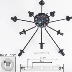 Suspension Verre Fumé-hofstein Gastor Plafonnier 83 cm Chrome, Fumé, 10 lumières