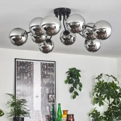 Suspension Verre Fumé-hofstein Gastor Plafonnier 83 cm Chrome, Fumé, 10 lumières