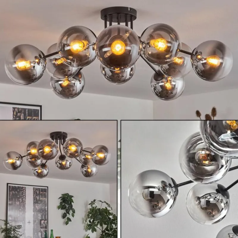 hofstein Gastor Plafonnier 83 cm Chrome, Clair, 10 lumières