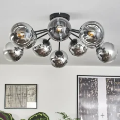 hofstein Gastor Plafonnier 83 cm Chrome, Clair, 10 lumières