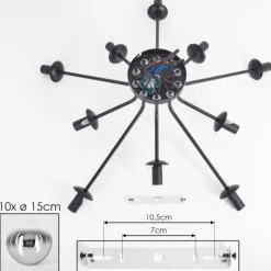 hofstein Gastor Plafonnier 83 cm Chrome, Clair, 10 lumières