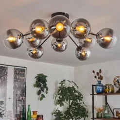 hofstein Gastor Plafonnier 83 cm Chrome, Clair, 10 lumières