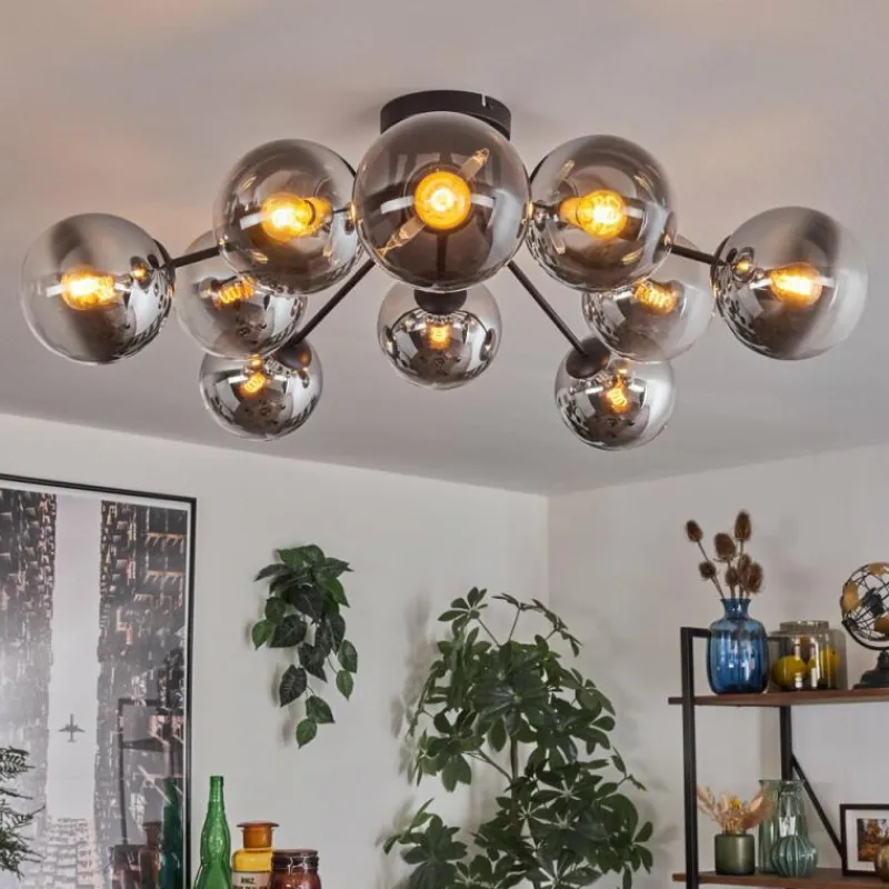 hofstein Gastor Plafonnier 83 cm Chrome, Clair, 10 lumières