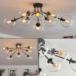 hofstein Gastor Plafonnier 87 cm Clair, 8 lumières