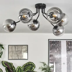 hofstein Gastor Plafonnier 74 cm Clair, Fumé, 6 lumières