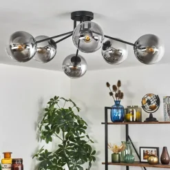 hofstein Gastor Plafonnier 74 cm Clair, Fumé, 6 lumières