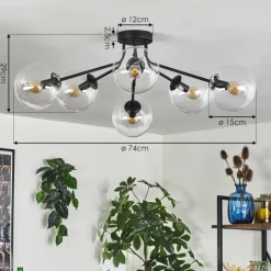 hofstein Gastor Plafonnier 74 cm Clair, 6 lumières