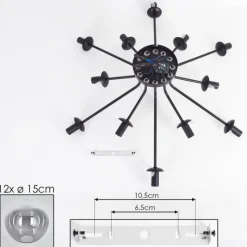 hofstein Gastor Plafonnier 91 cm Clair, Fumé, 12 lumières