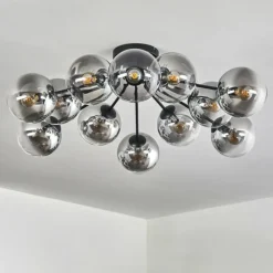 hofstein Gastor Plafonnier 91 cm Clair, Fumé, 12 lumières