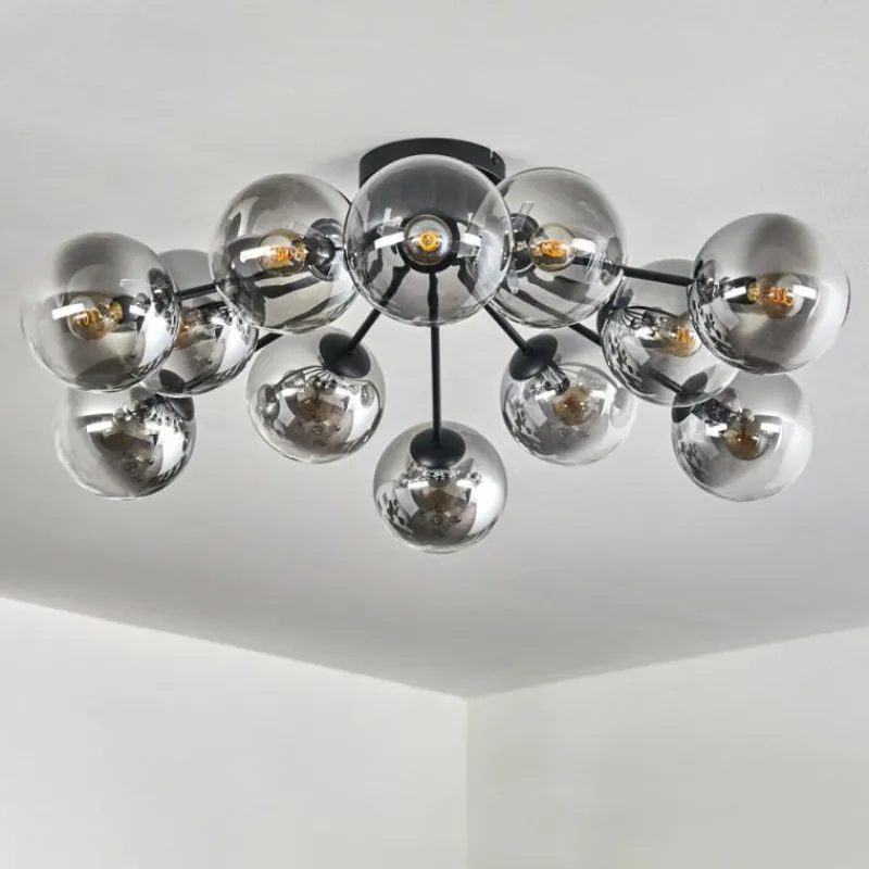 hofstein Gastor Plafonnier 91 cm Clair, Fumé, 12 lumières