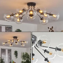 hofstein Gastor Plafonnier 83 cm Clair, 10 lumières