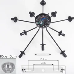 hofstein Gastor Plafonnier 83 cm Clair, Fumé, 10 lumières