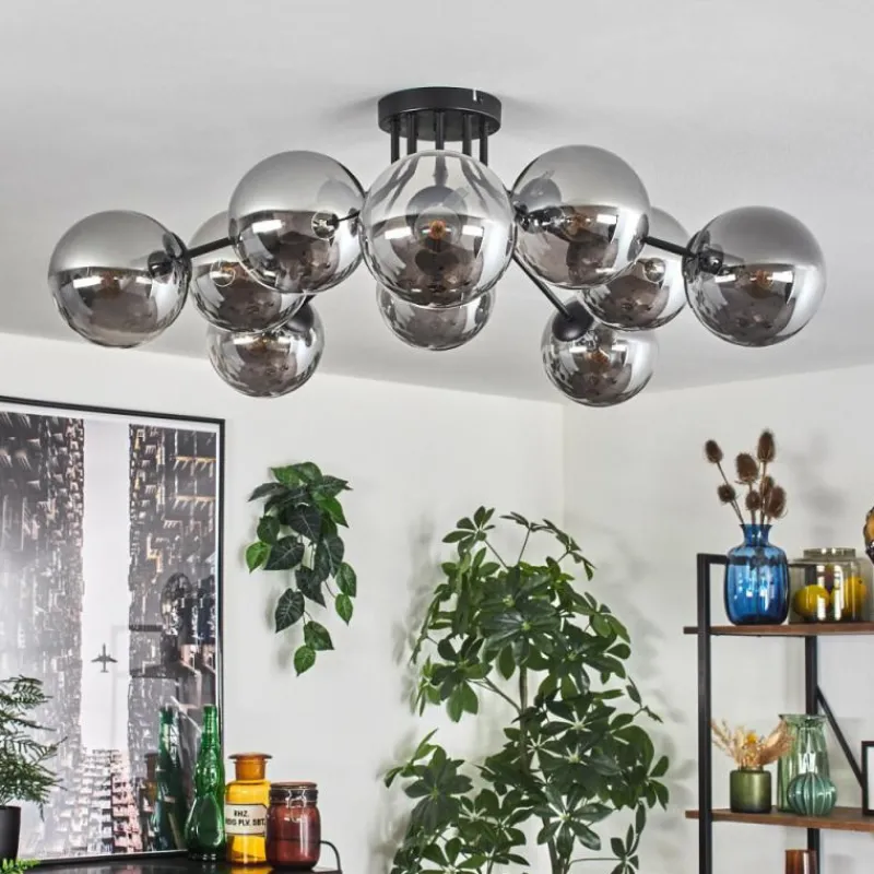 hofstein Gastor Plafonnier 83 cm Fumé, 10 lumières