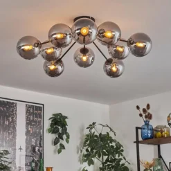 hofstein Gastor Plafonnier 83 cm Fumé, 10 lumières