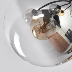 hofstein Gastor Plafonnier 87 cm Noir, 8 lumières