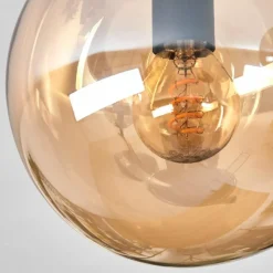 hofstein Gastor Plafonnier, Boule lumineuse Ambre, Fumé, 2 lumières